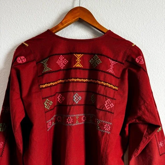 Zara Women's Floral Embroidered Split Neck Scalloped Detail Tunic Top Size XS - Picture 11 of 11